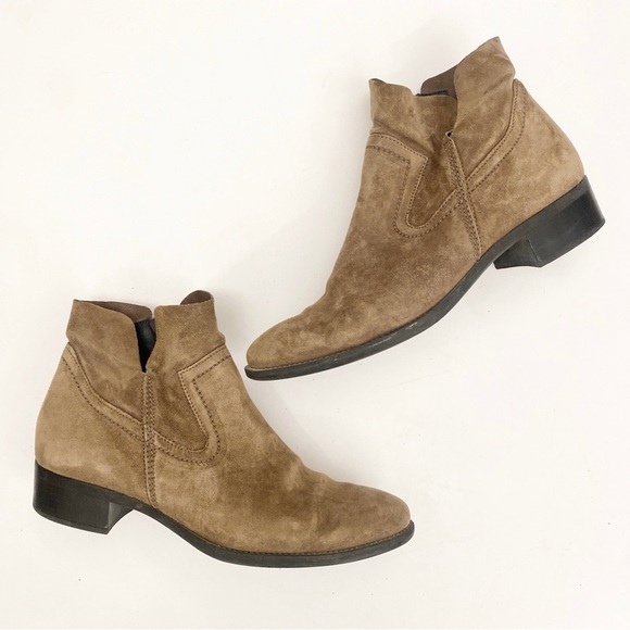 Paul Green || Boston Suede Ankle Bootie Beige Tan UK 5.5 US 8 - Picture 1 of 8